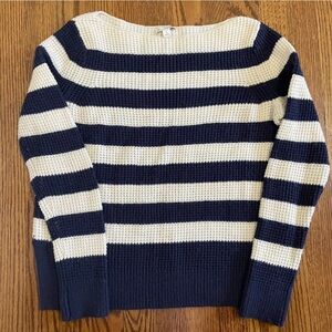 Gap Navy Cream Boat Neck Striped Sweater Size Small